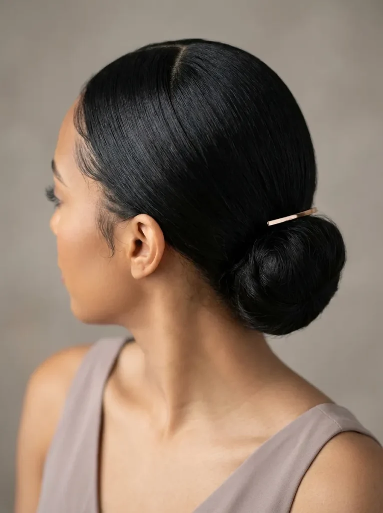 Sleek Mid Part Bun