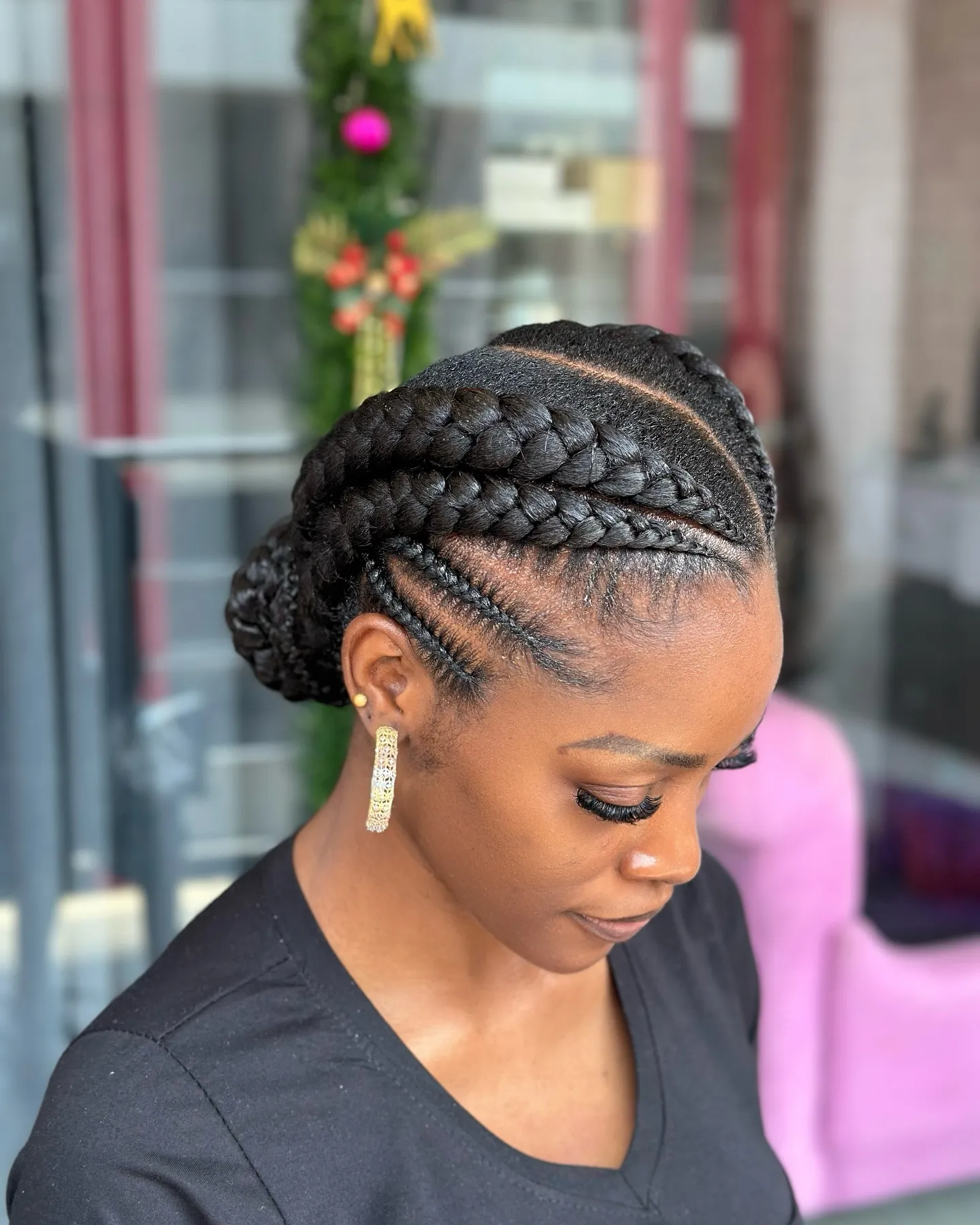 Sleek Sculpted Cornrow Bun