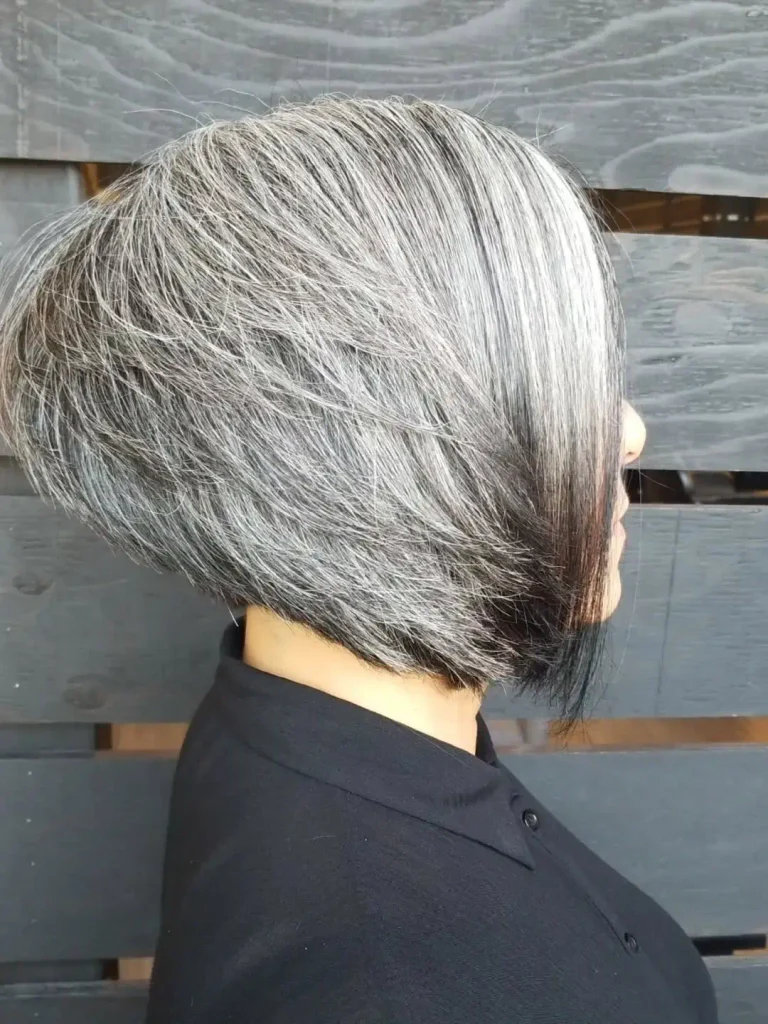 Sleek Silver Graduated Bob