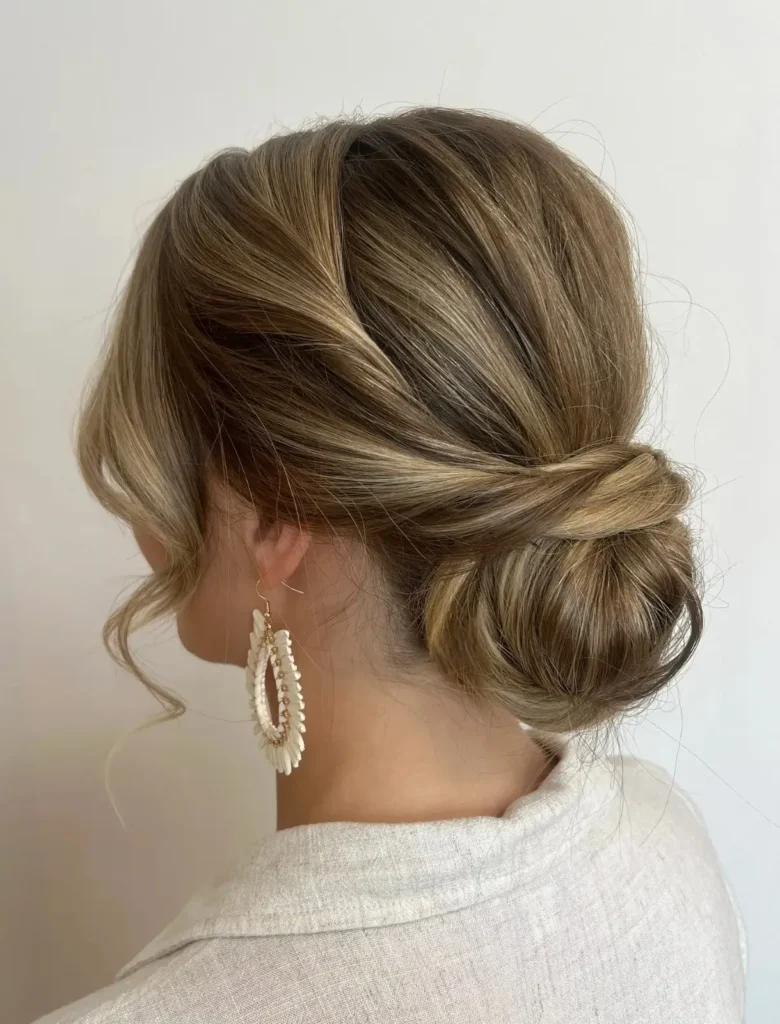 Sleek Twisted Nape Bun Updos