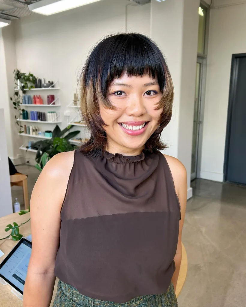 Sleek Two Tone Shaggy Bob