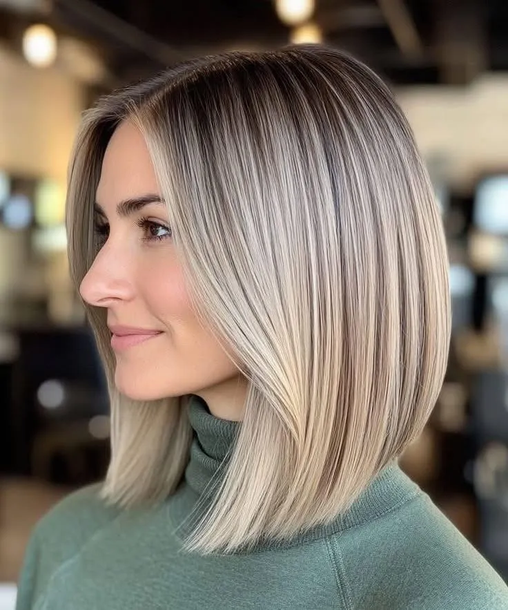 Sleek Vanilla Long Bob