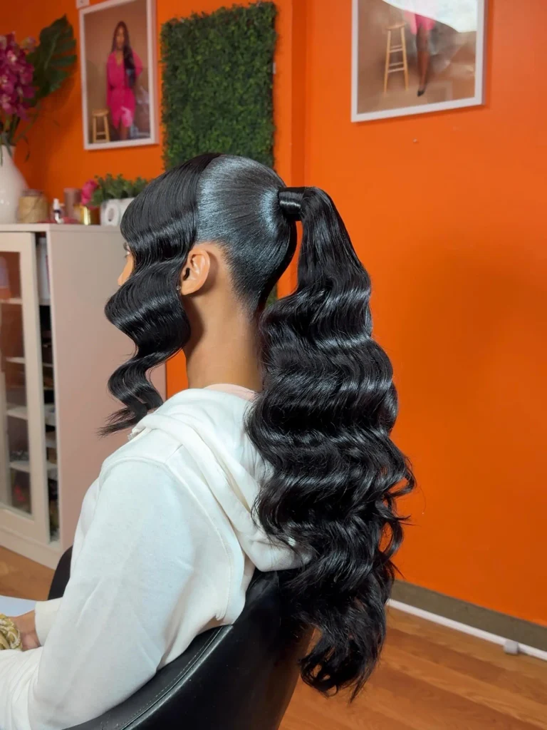 Sleek Wavy Ponytail
