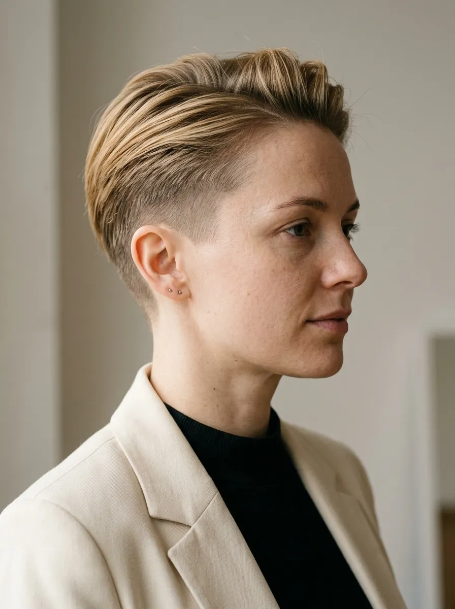 Slicked Back Undercut Pixie
