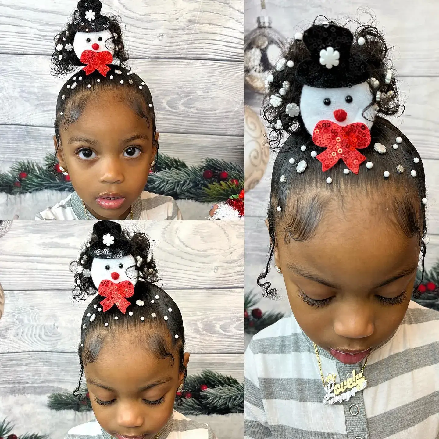 Snowman Topknot Holiday Style