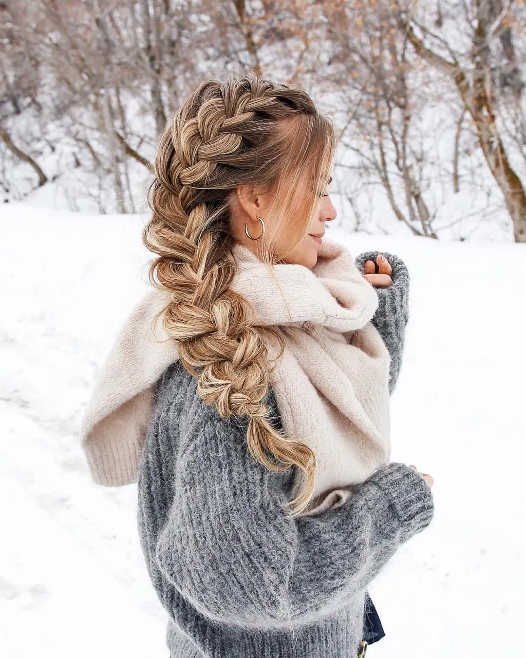 Snowy Side Dutch Braid