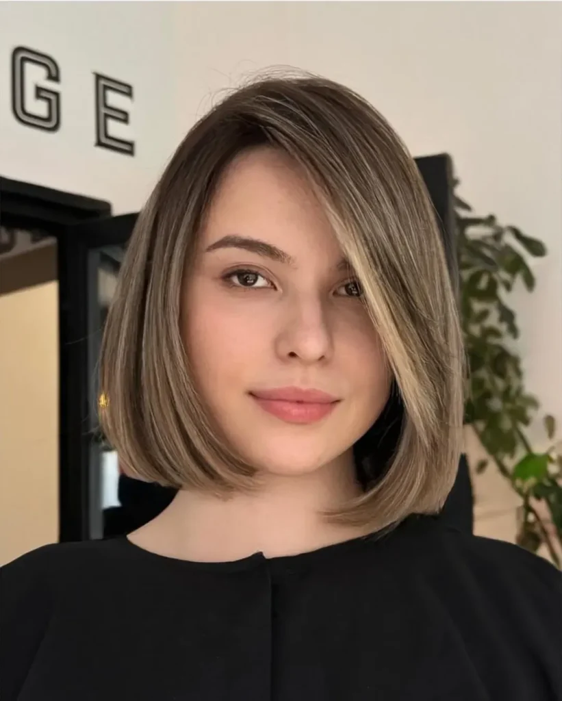 Soft Angled Highlighted Bob