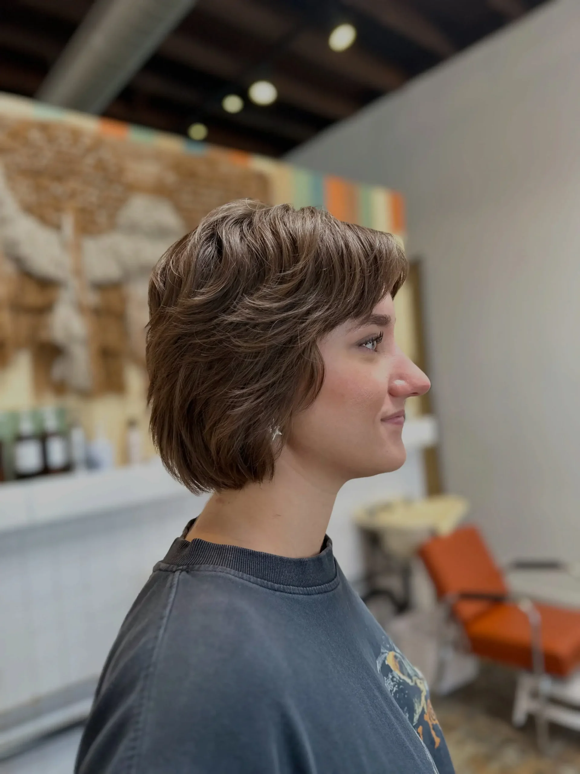 Soft Brown Voluminous Bob