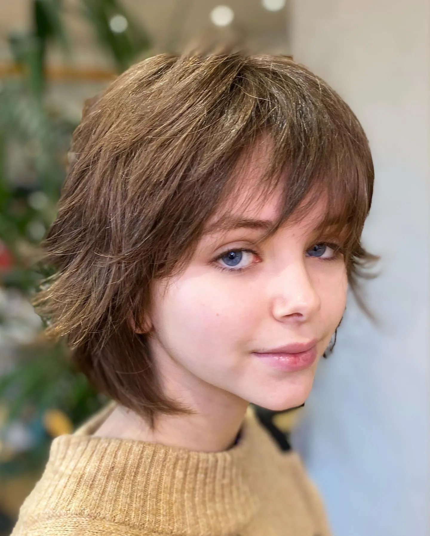 Soft Brown Wolf Cut Bob
