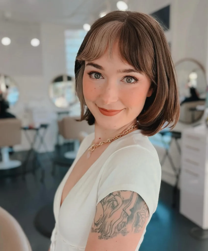 Soft Chestnut Brown French Bob