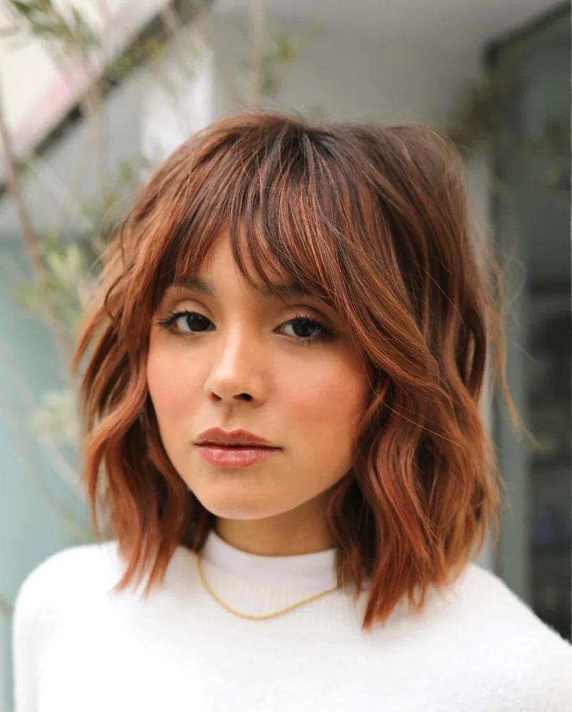 Soft Copper Shag Bob