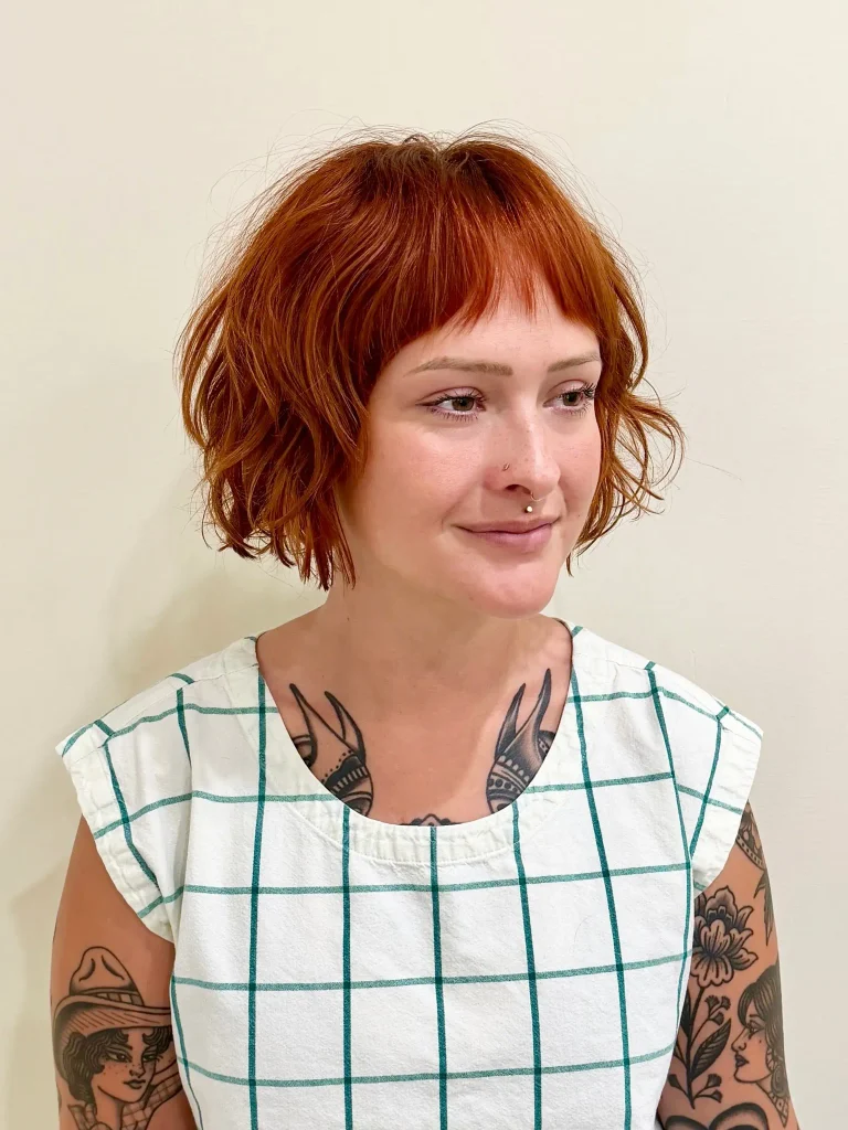 Soft Ginger Shag with Micro Bangs