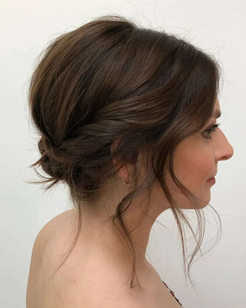 Soft Low Knot Short Updo