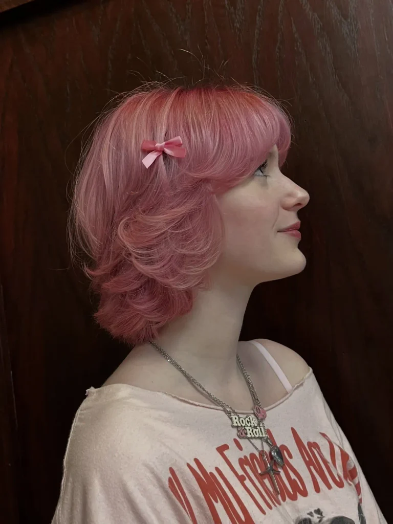 Soft Pink Layered Shag