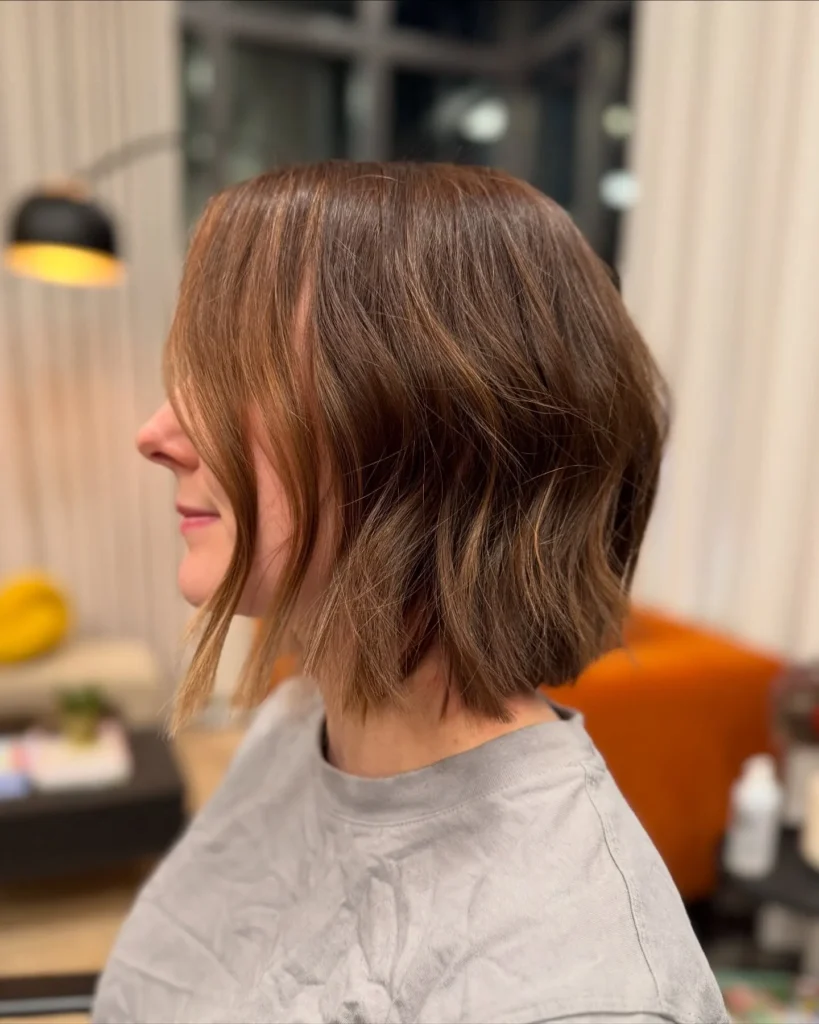 Soft Textured Angled Bob