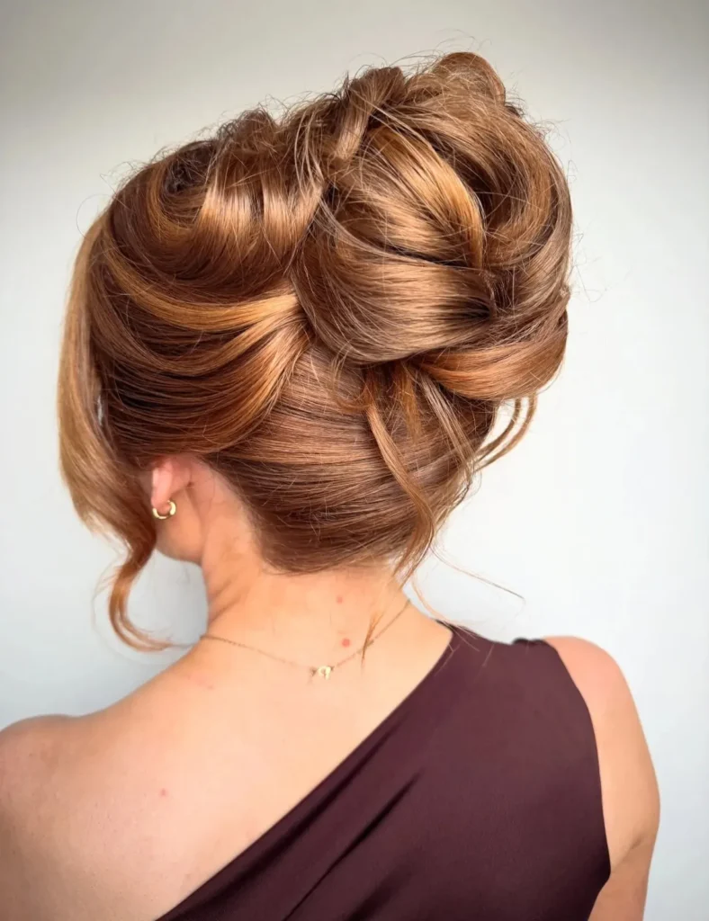 Soft Textured Crown Bun Updos