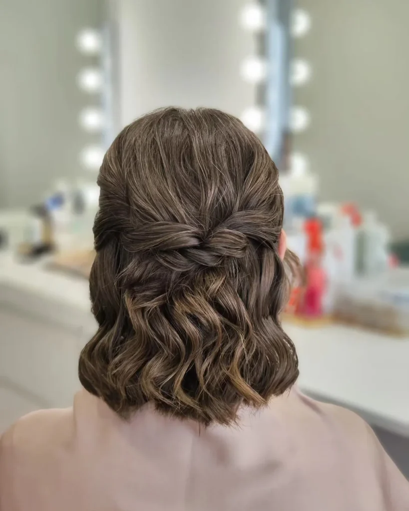 Soft Twist Half-Up Bob Updo