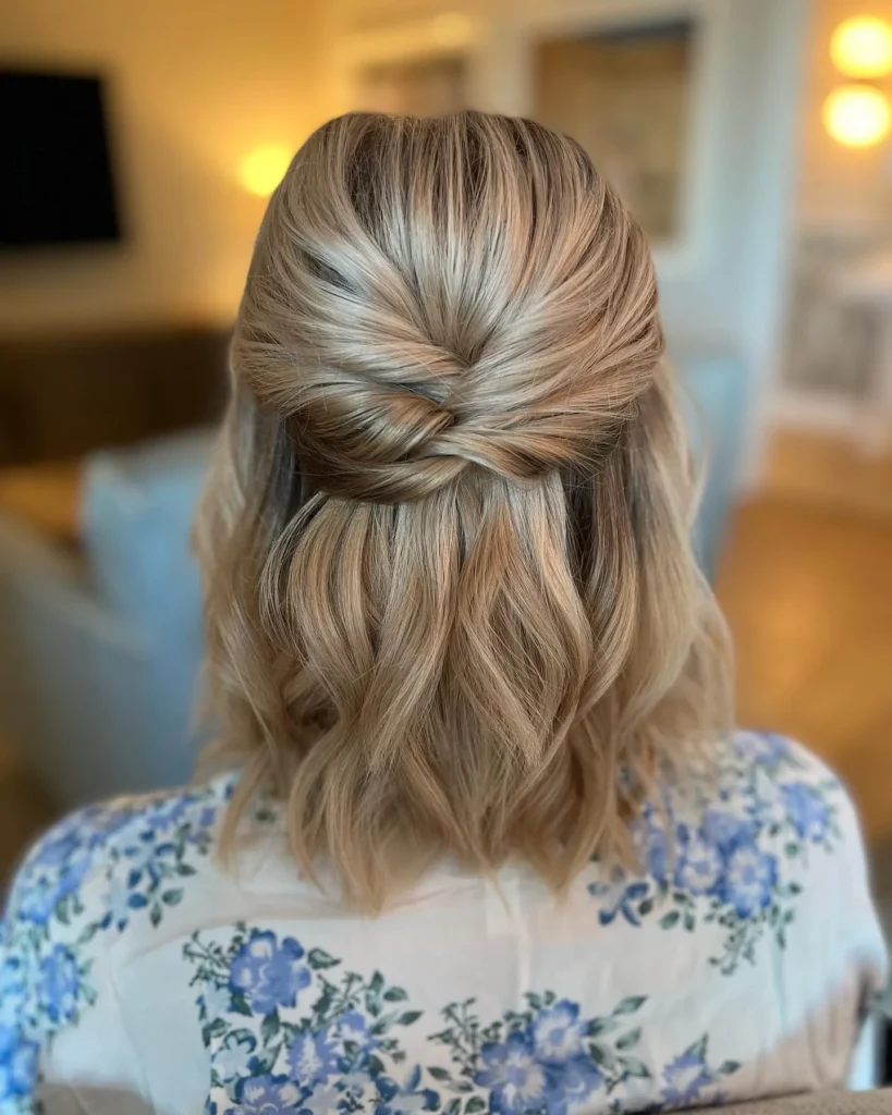 Soft Twisted Half-Up Updo