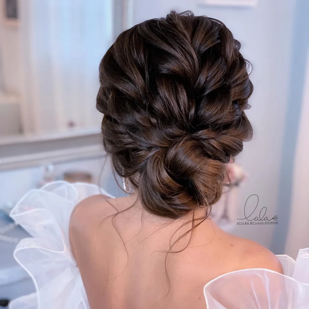 Soft Volume Twisted Low Bun