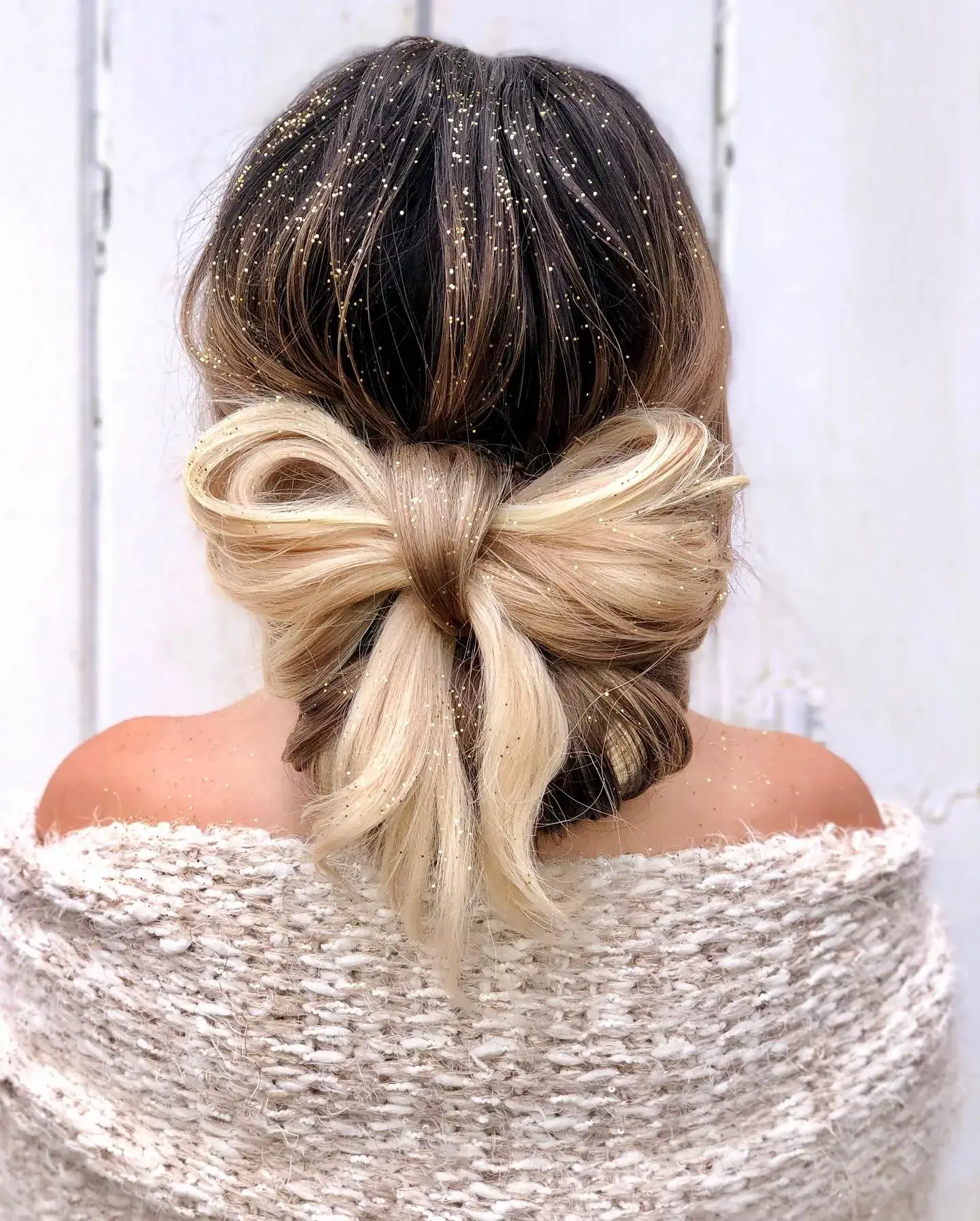 Sparkling Blonde Bow Updo