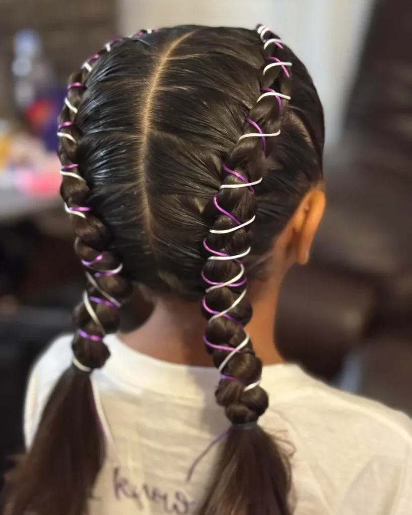 Spiral Ribbon Braided Pigtails