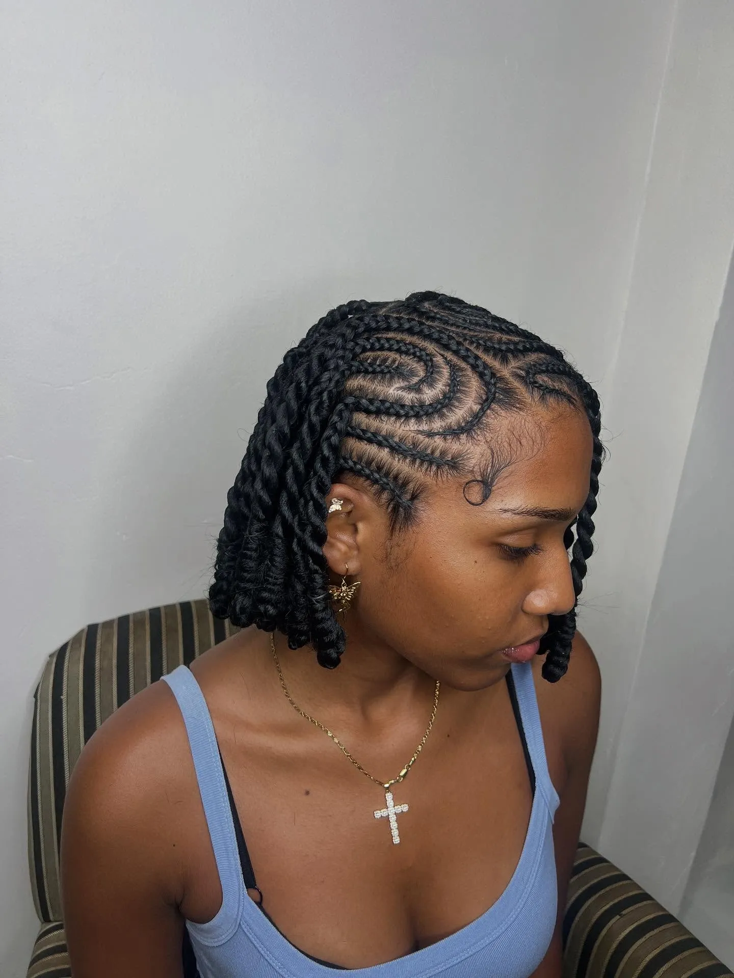 Spiral Side Cornrow Bob