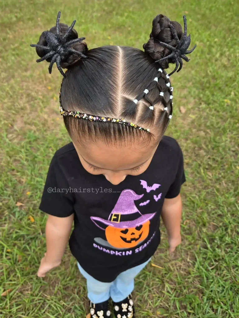 Spooky Spider Bun Pigtails