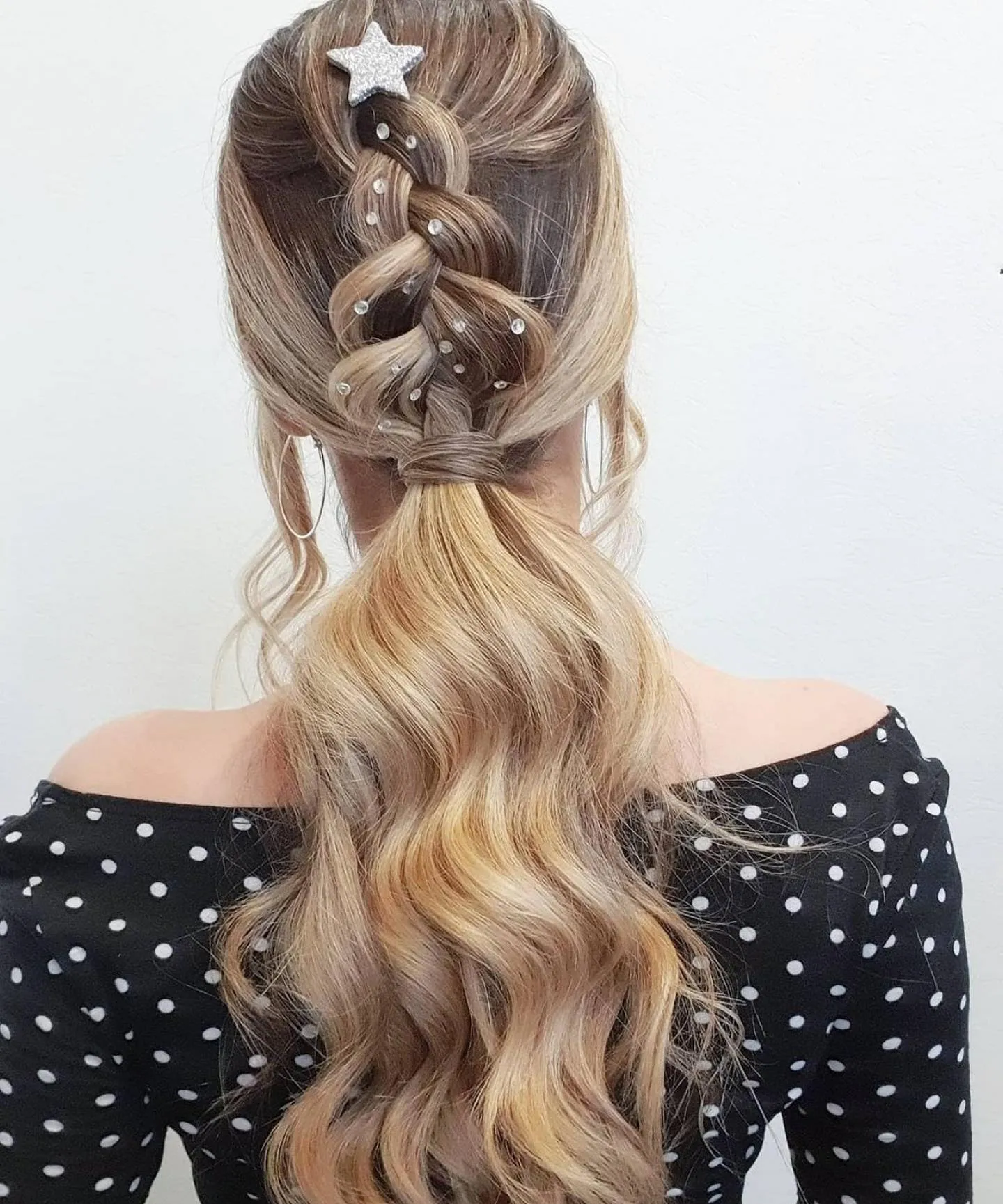 Starry Twisted Christmas Ponytail