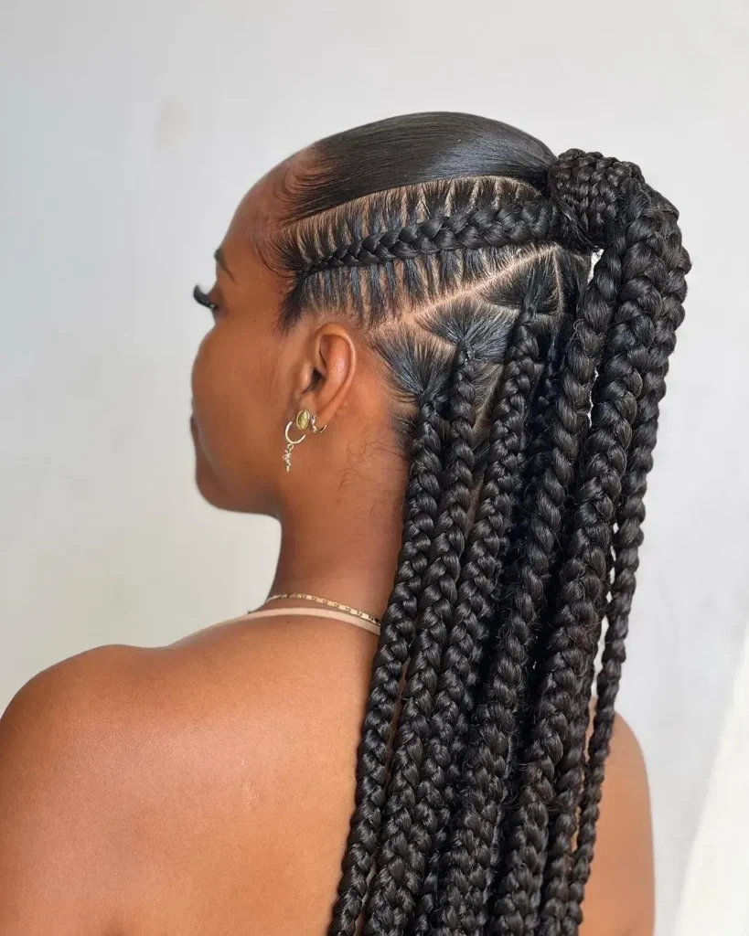 Stitch Cornrow High Ponytail