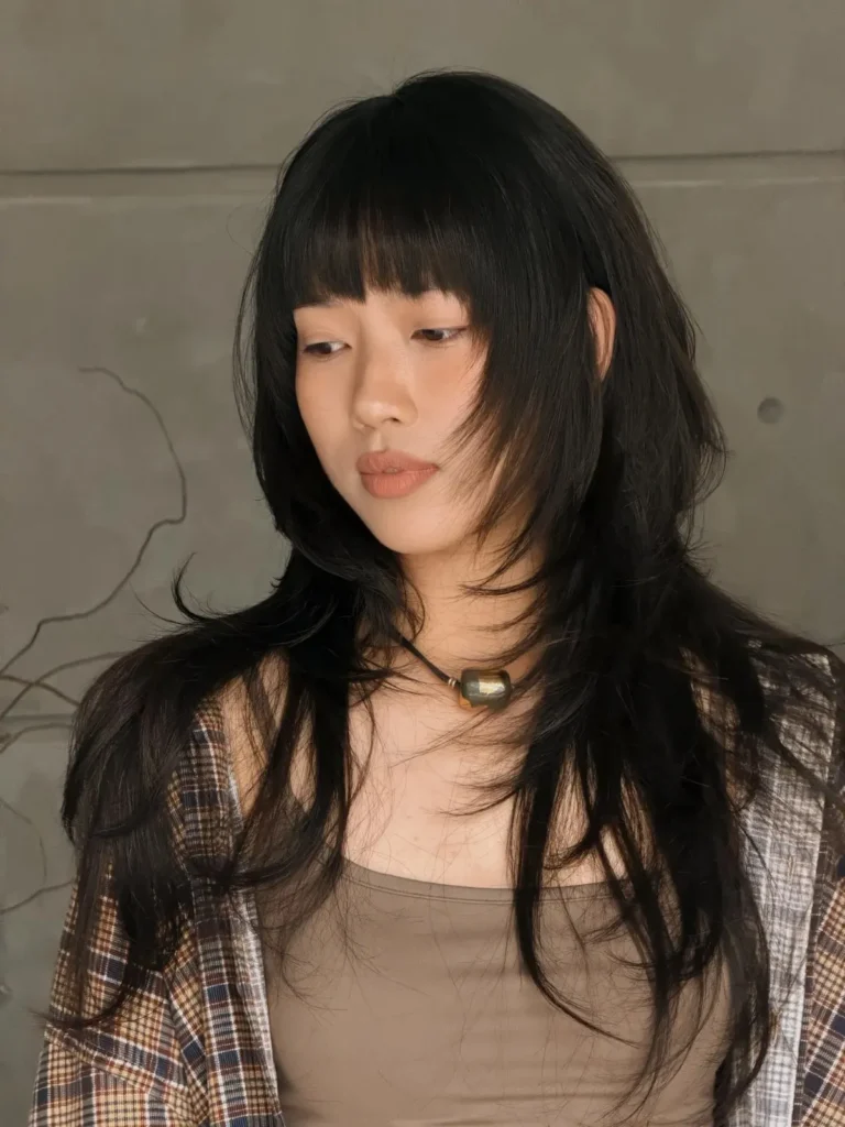 Straight Fringe Flowing Wolf Cut