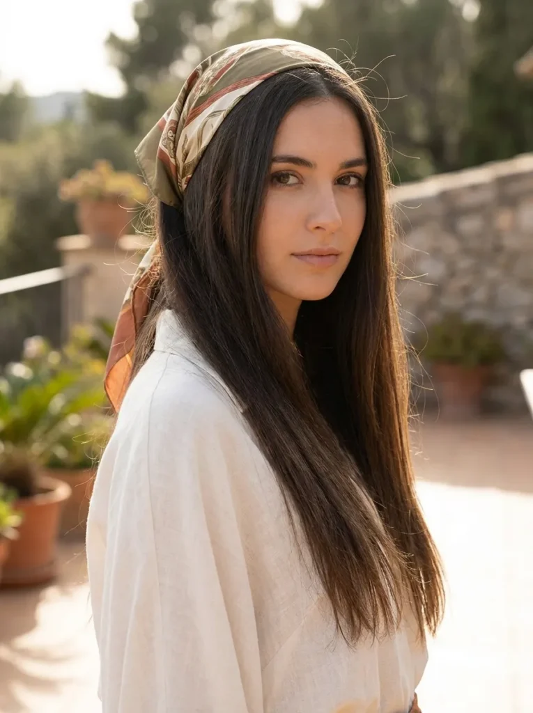 Straight Hair Scarf Wrap