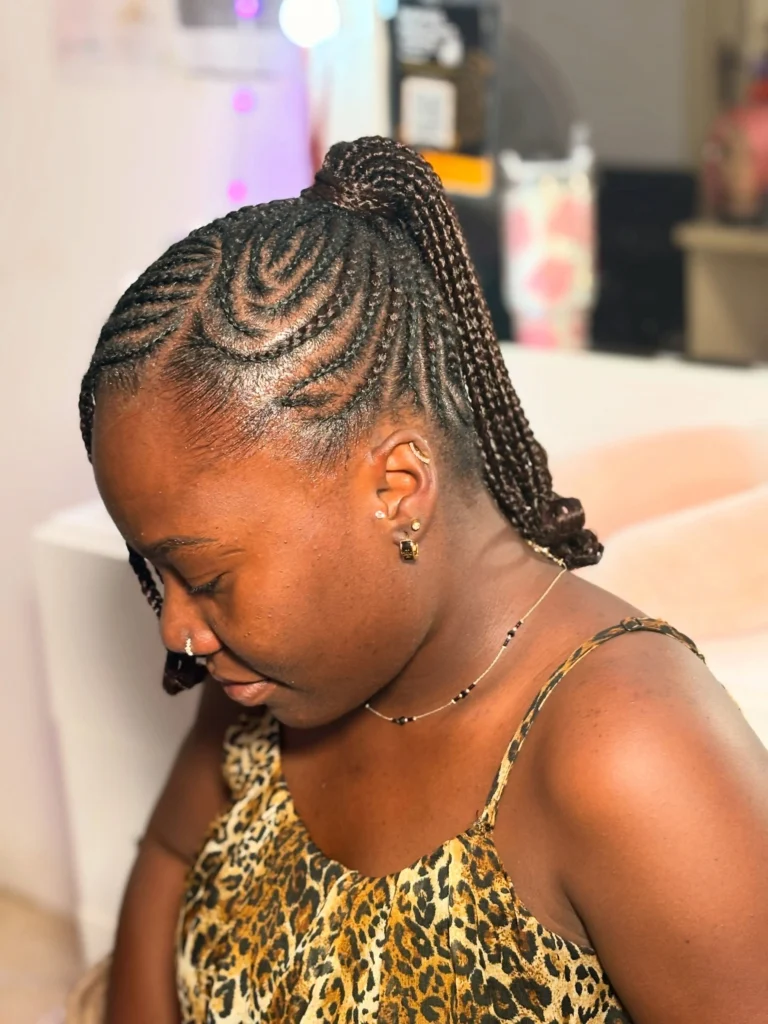 Swirl Pattern Braided Ponytail