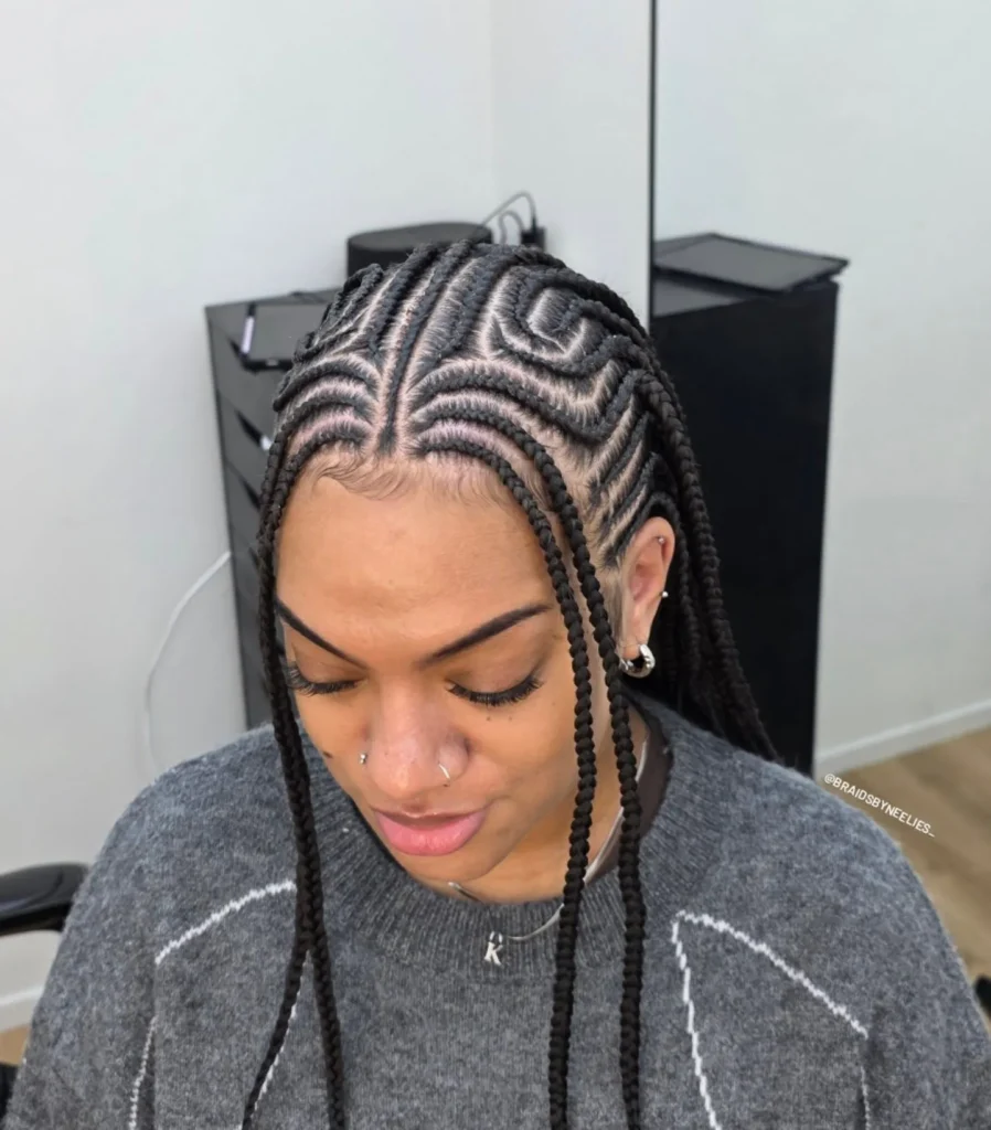 Symmetrical Maze Fulani Braids