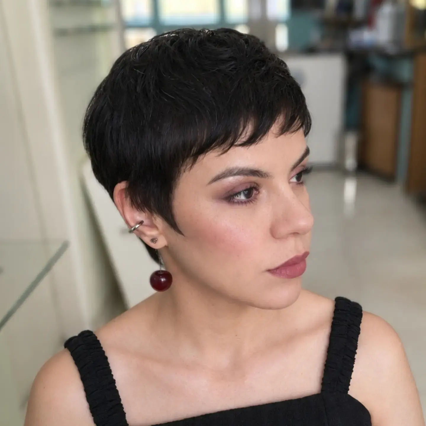Textured Black Pixie Cut