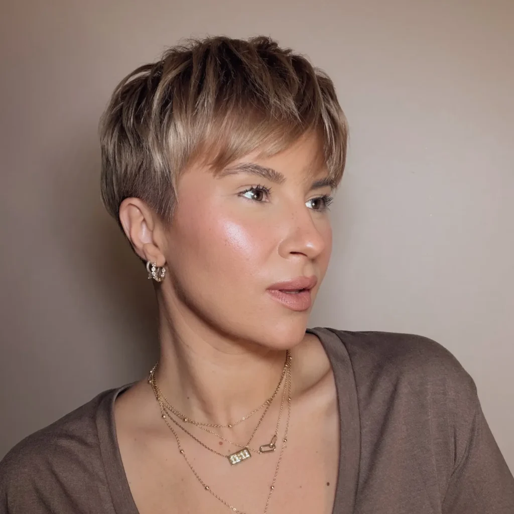 Textured Blonde Pixie Crop