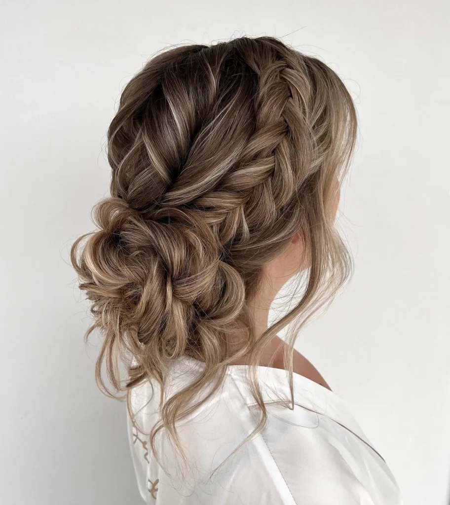 Textured Braided Low Bun