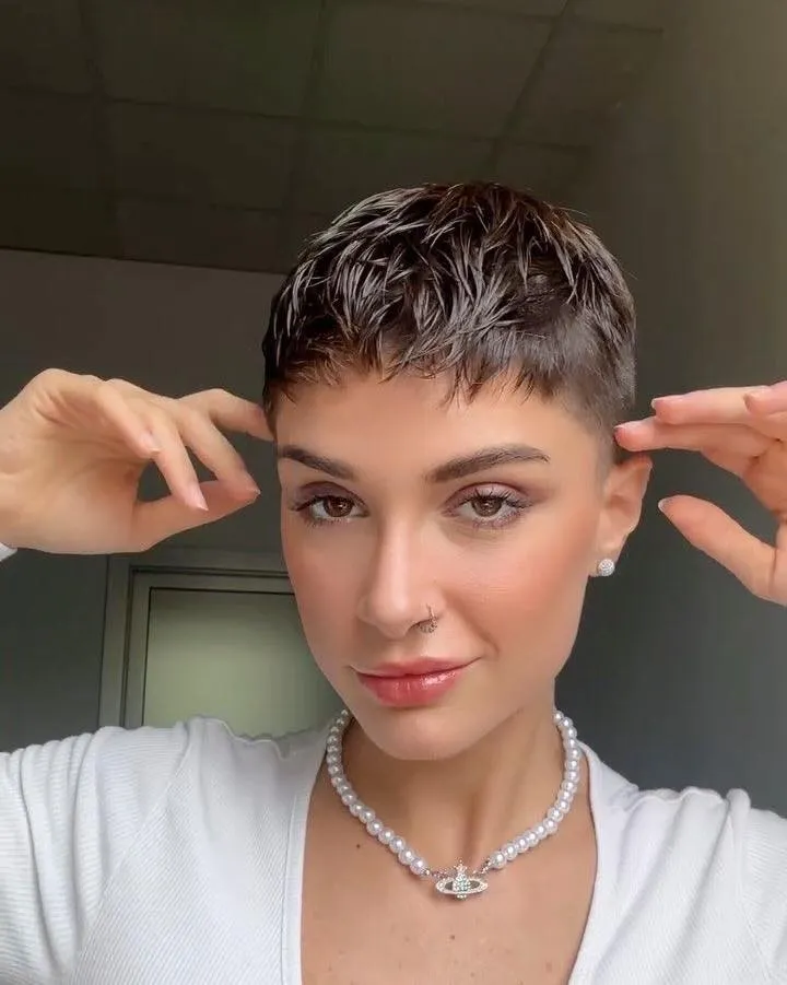 Textured Brunette Micro Crop