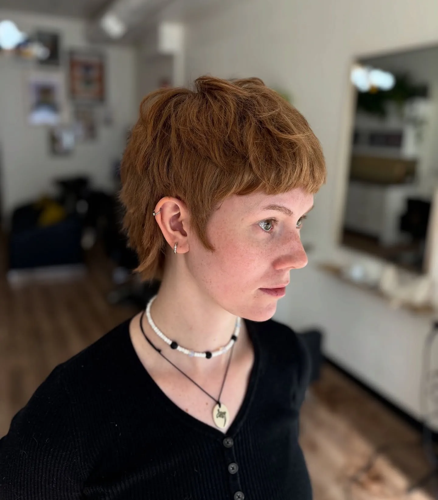Textured Copper Pixie Mullet
