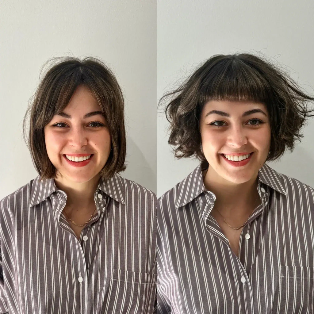 Textured Curly French Bob