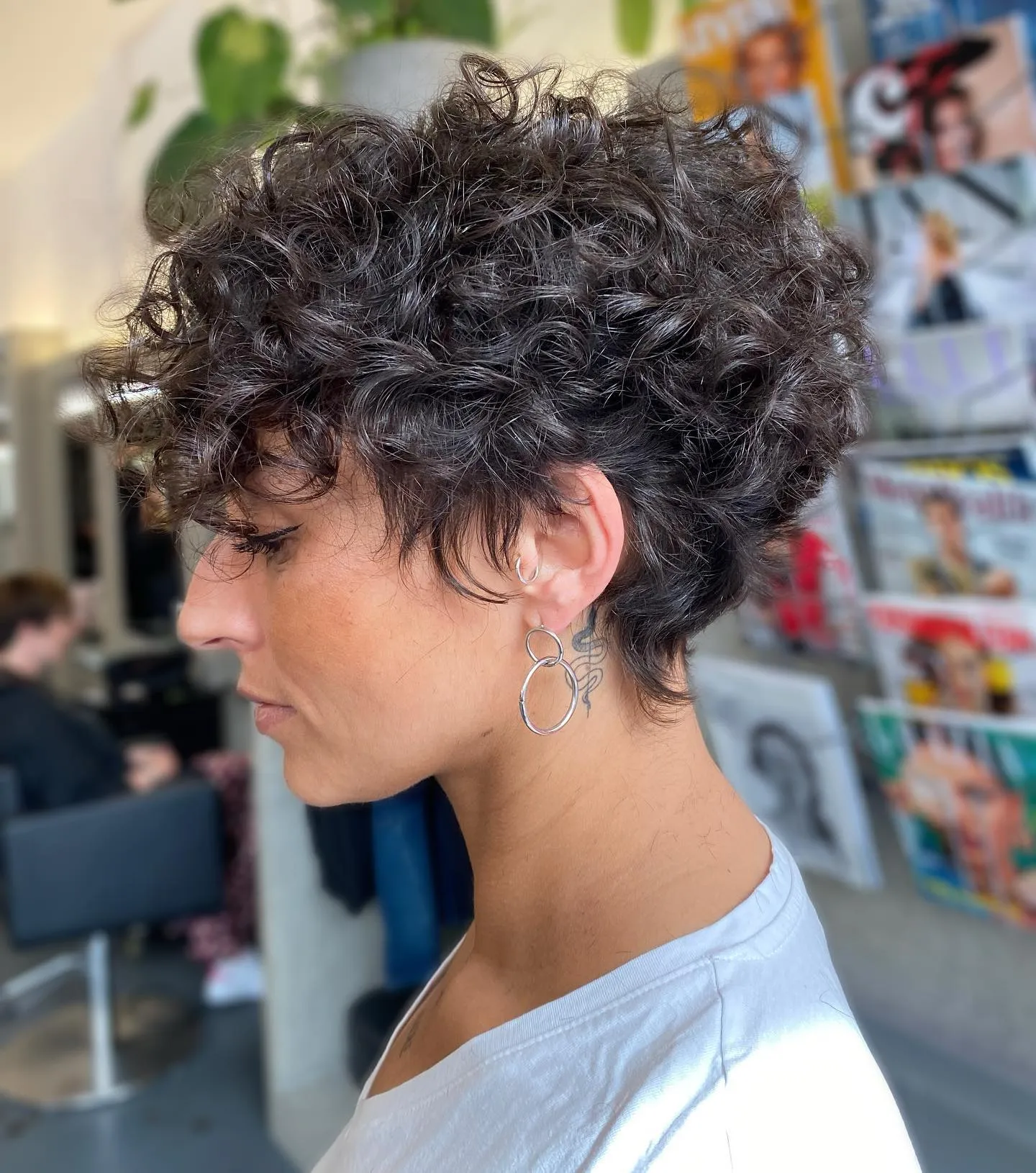 Textured Dark Curly Pixie