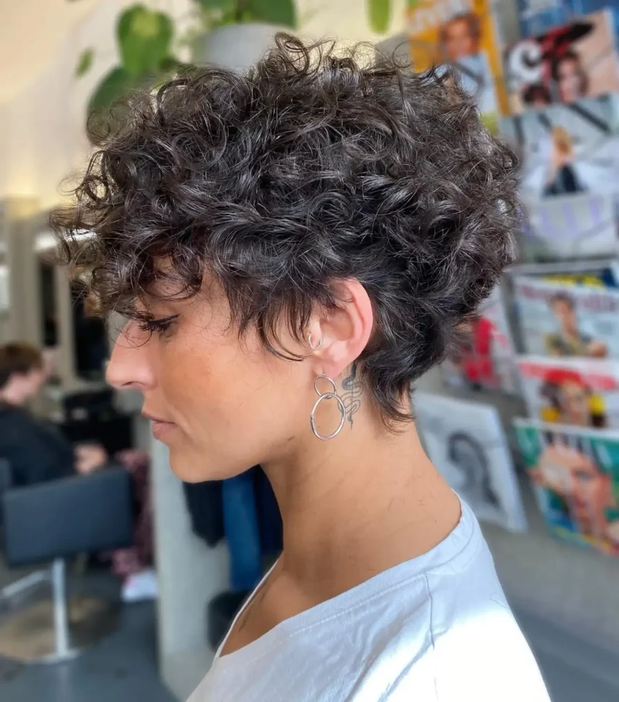 Textured Lift Curly Pixie Haircut
