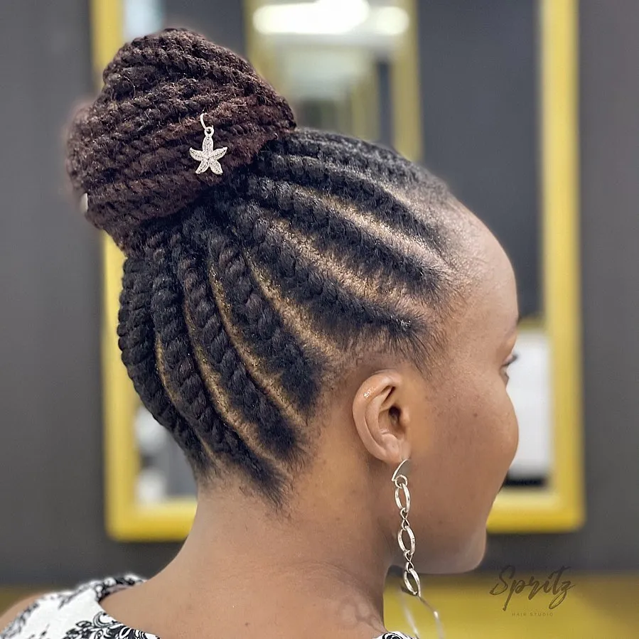 Textured Twist Crown Bun