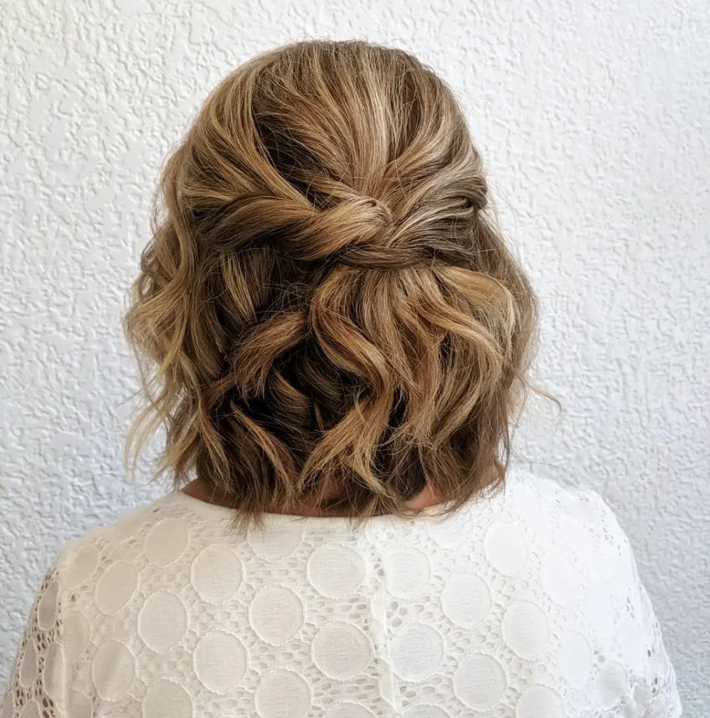 Textured Twist Half-Up Short Updo