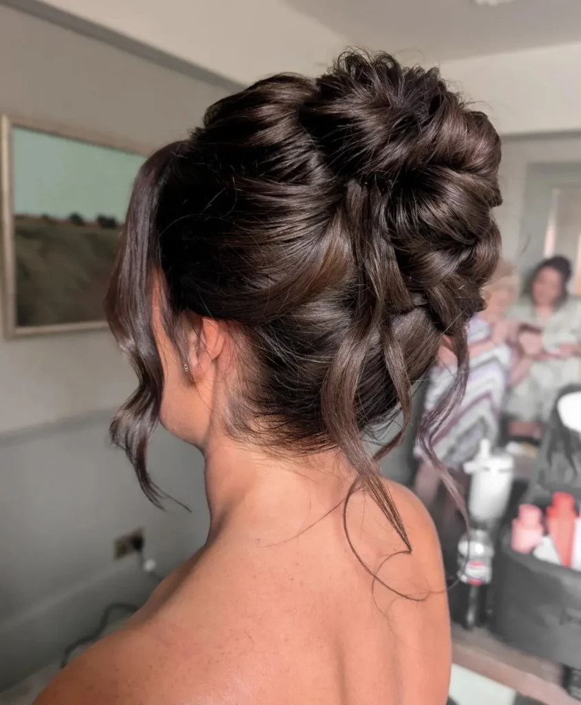 Textured Twisted Volume Bun Updos
