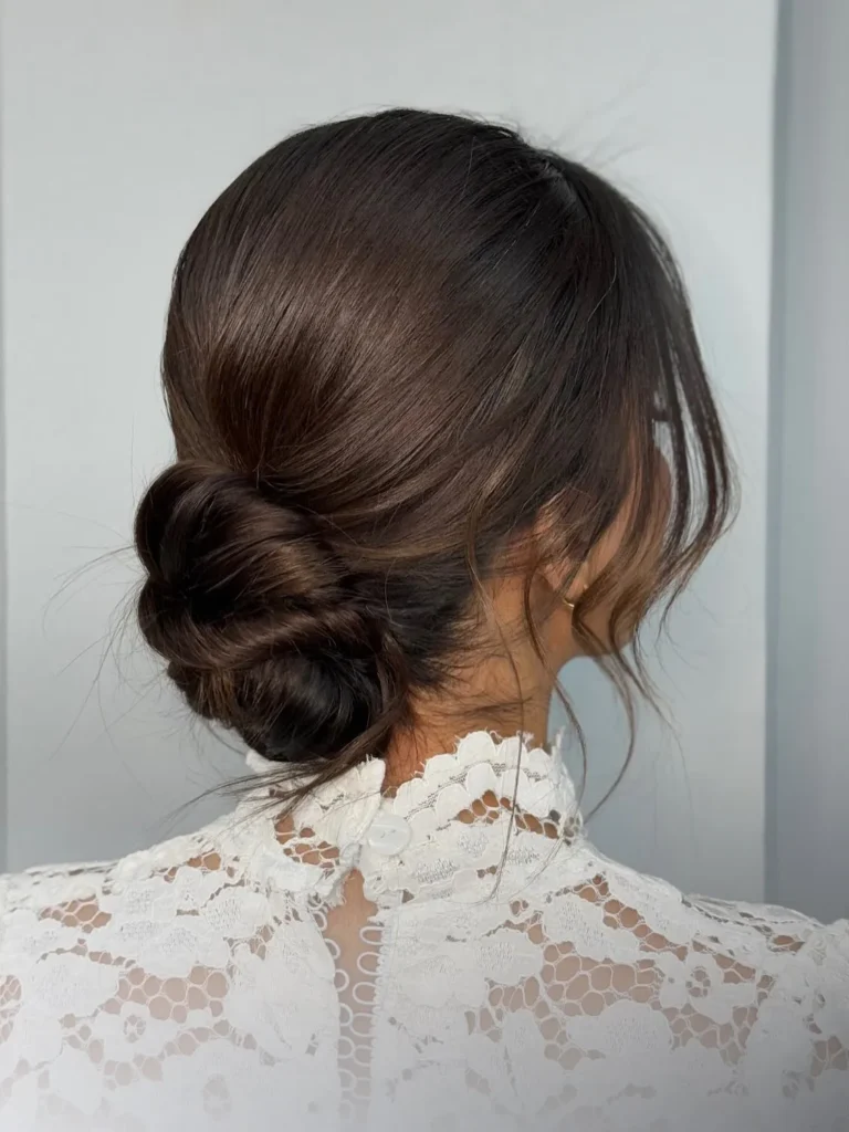 Textured bun airy framing