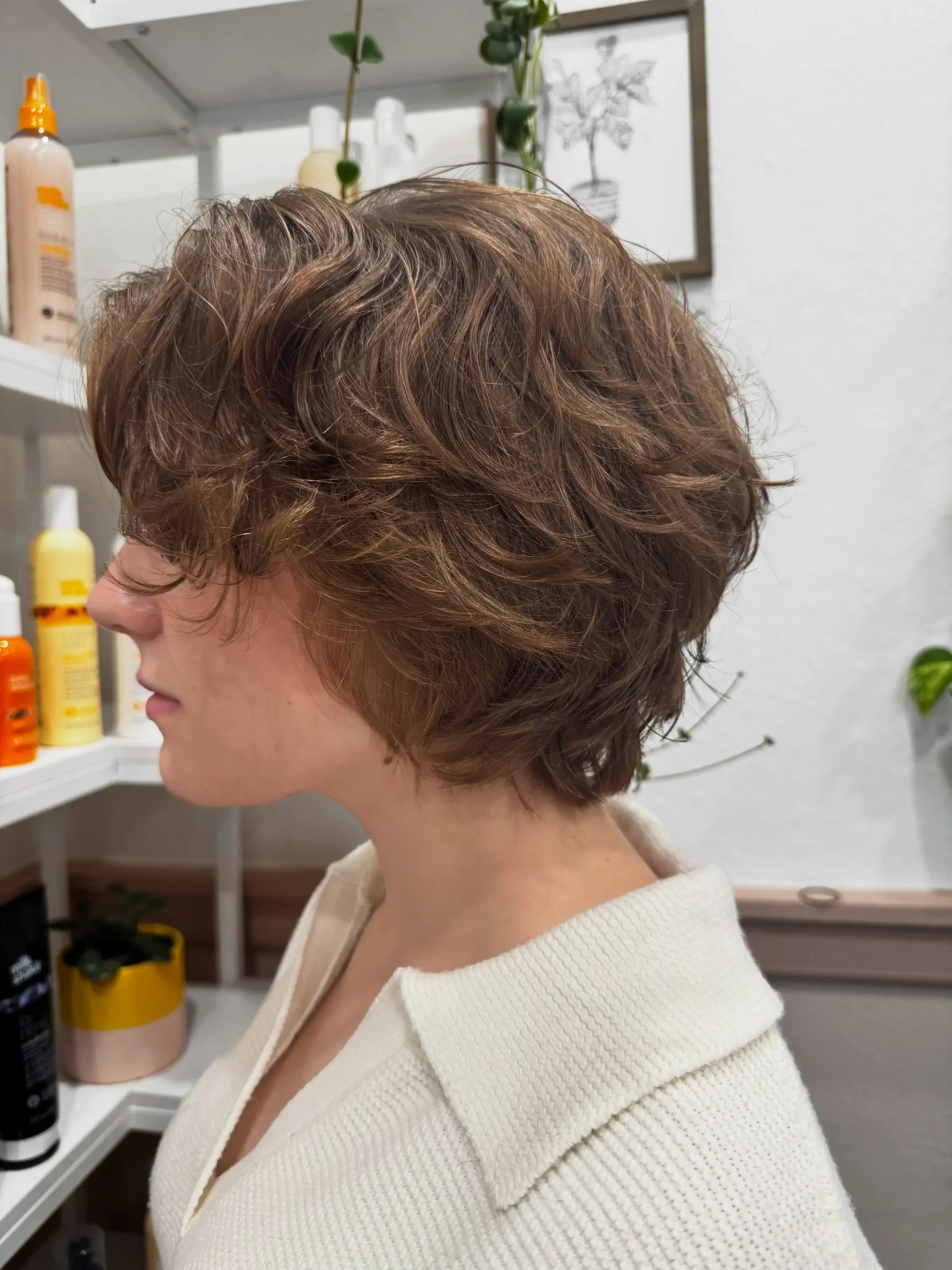 Tousled Brunette Layered Crop
