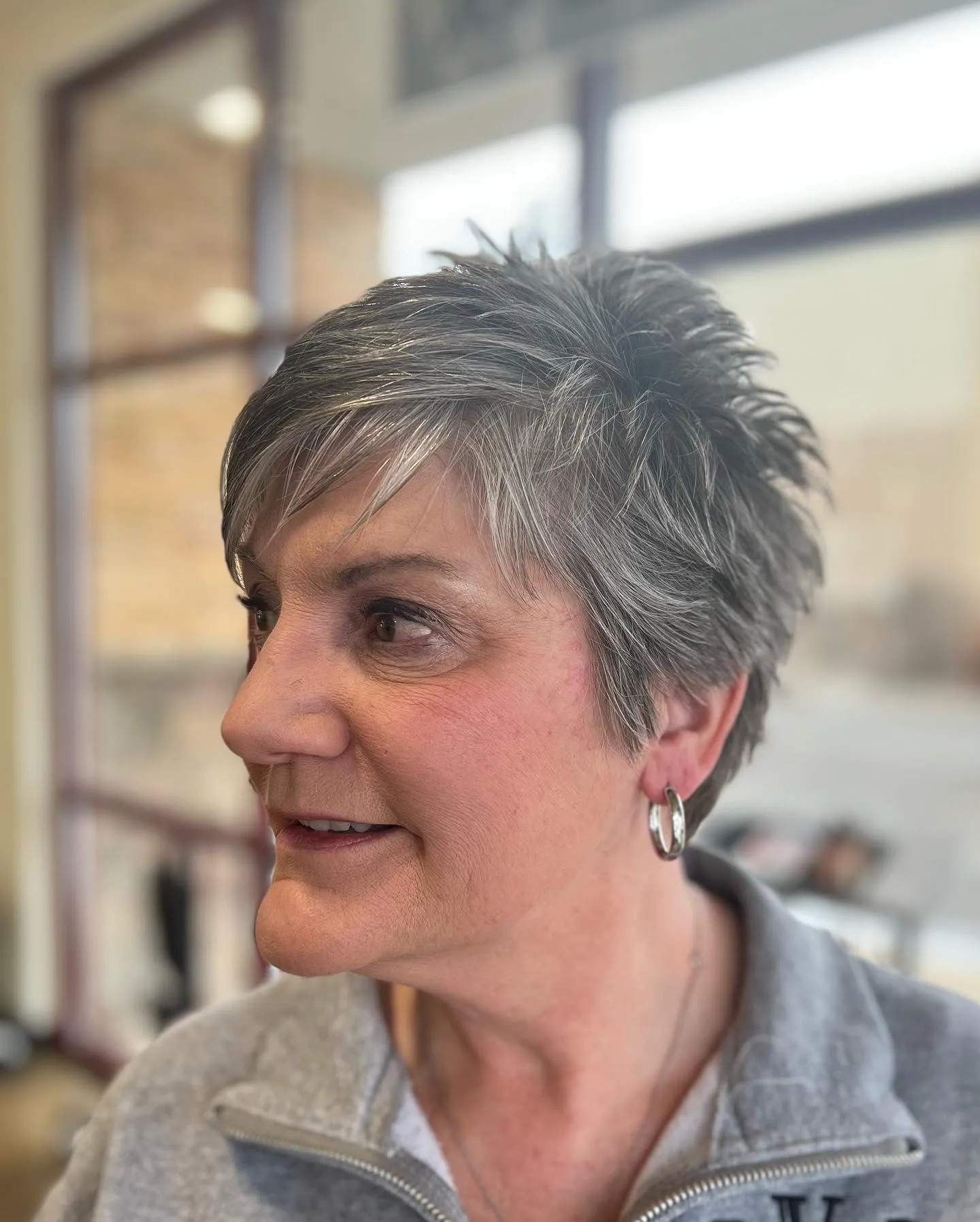 Tousled Gray Textured Pixie