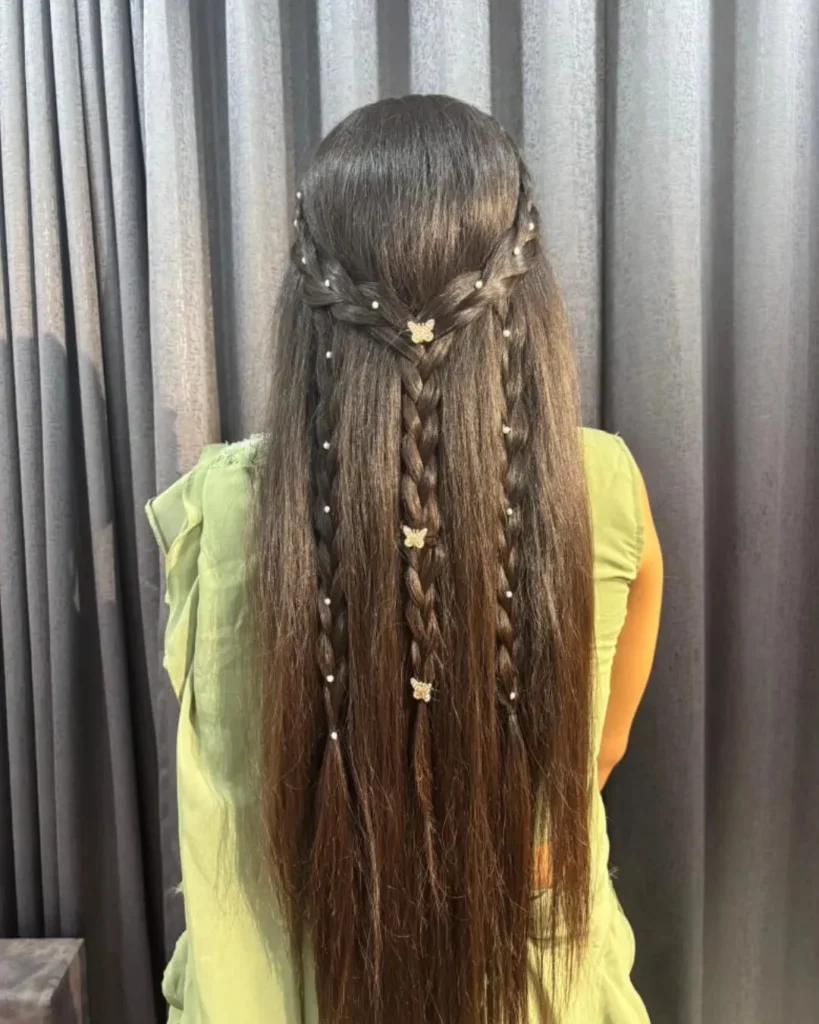 Triple Braid Butterfly Look