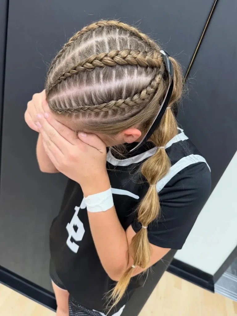 Triple Cornrow Braided Ponytail