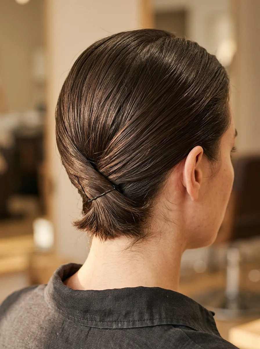 Tucked Nape Bob Updo